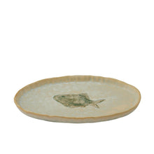 Load image into Gallery viewer, Coast to Coast Riva Ceramic Plate 19.5x12cm - Ivory/Green