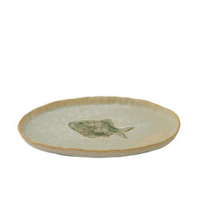 Load image into Gallery viewer, Coast to Coast Riva Ceramic Plate 19.5x12cm - Ivory/Green