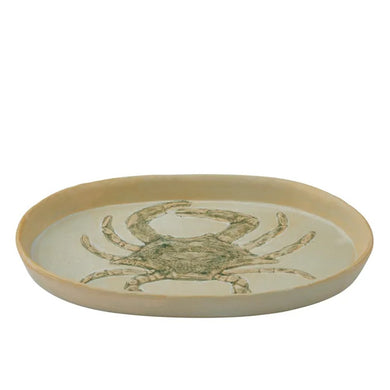 Coast to Coast Riva Ceramic Plate 18x29cm - Ivory/Green