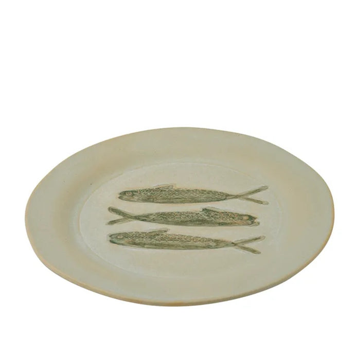 Coast to Coast Riva Round Ceramic Plate 27.5cm - Ivory/Green