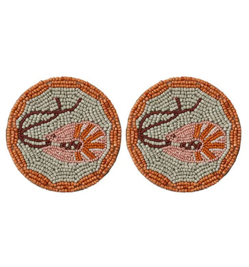 Coast to Coast G'day Beaded Coaster Set of 2 Multicoloured - 10cm