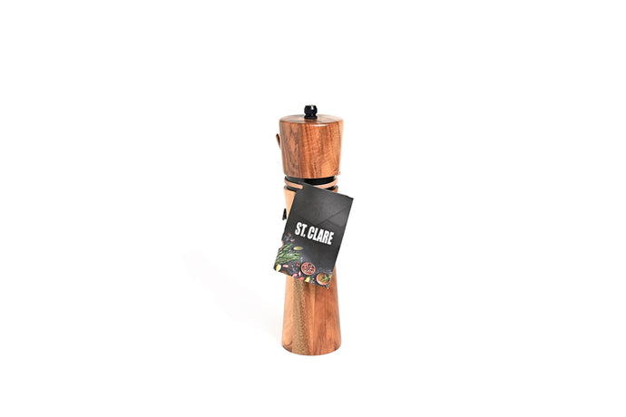 St. Clare Acacia & Black Steel Salt & Pepper Grinder - 20cm