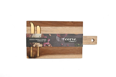Classica Cerve Acacia Paddle Board - 2 Piece Cheese Knives