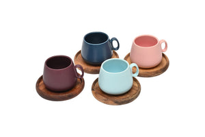 Classica Coffee Culture Espresso Cups with Coasters 90ml - Set of 4