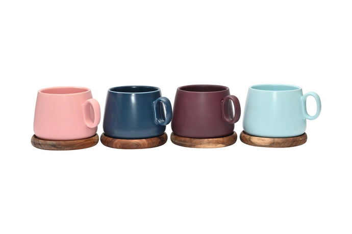 Classica Coffee Culture Coffee and Tea Cup with Coasters 250ml - Set of 4