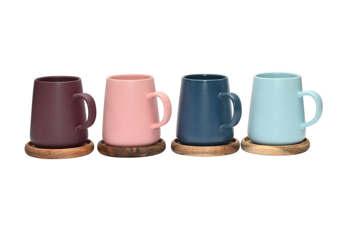 Classica Coffee Culture Coffee and Tea Mug with Coasters 320ml - Set of 4