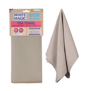 White Magic Eco Cloth Tea Towel - Pebble - ZOES Kitchen