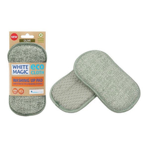 White Magic Eco Cloth Washing Up Pad - Olive - ZOES Kitchen