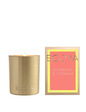 Ecoya Holiday Collection Goldie Candle - Raspberry & Hibiscus - ZOES Kitchen