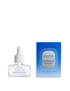 Ecoya Plug-In Diffuser Fragrance Flask - Sandalwood & Amber