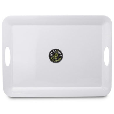 Lemon & Lime Melamine Tray With Handles Large 50x38cm - White - ZOES Kitchen