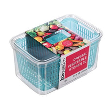Load image into Gallery viewer, Box Sweden Crystal Vegetable Storer 7L 31x20x15cm - 2 Assorted Colours Black/Blue - ZOES Kitchen