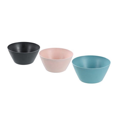 Lemon & Lime Melamine Eco Bamboo Fibre Salad Bowl 25cm - 3 Assorted Colours Black/Pink/Blue - ZOES Kitchen