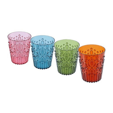 Floral Deco Tumbler 350ml - 4 Assorted Colours - ZOES Kitchen