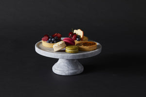 Davis & Waddell Nuvolo Marble Footed Cake Stand Grey - 25x25x10cm