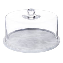 Load image into Gallery viewer, Davis &amp; Waddell Nuvolo Marble Round Dome Grey &amp; Clear - 29x18cm