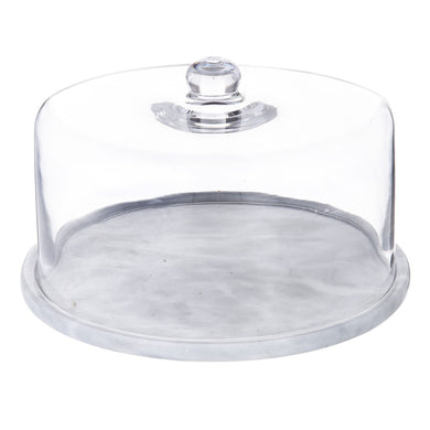 Davis & Waddell Nuvolo Marble Round Dome Grey & Clear - 29x18cm