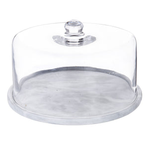 Davis & Waddell Nuvolo Marble Round Dome Grey & Clear - 29x18cm
