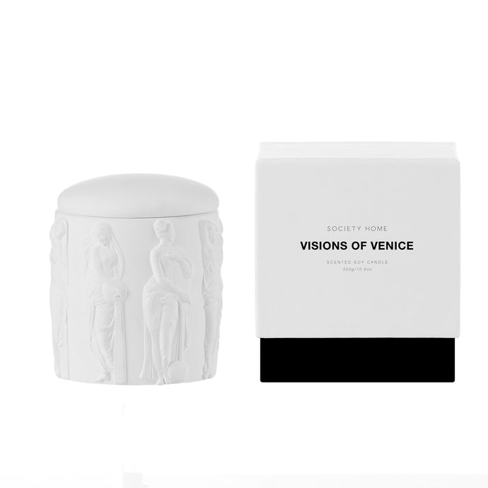 Society Home Visions of Venice Scented Soy Candle 300g - White