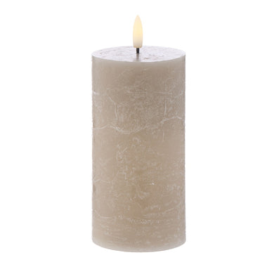 Amalfi Hughe LED Flickering Candle Taupe - 15cm