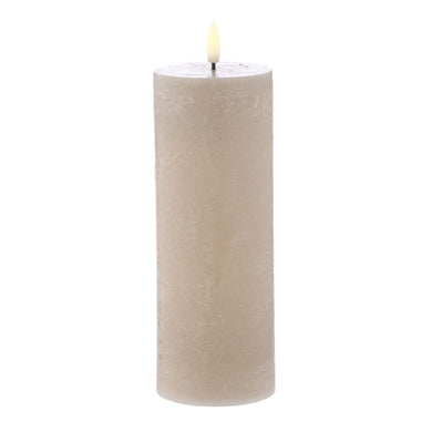 Amalfi Hughe LED Flickering Candle Taupe - 20cm