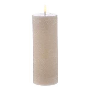 Amalfi Hughe LED Flickering Candle Taupe - 20cm