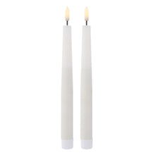 Load image into Gallery viewer, Amalfi Hughe LED Taper Candle Set of 2 White - 24cm