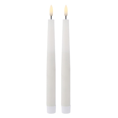 Amalfi Hughe LED Taper Candle Set of 2 White - 24cm