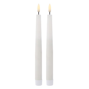 Amalfi Hughe LED Taper Candle Set of 2 White - 24cm