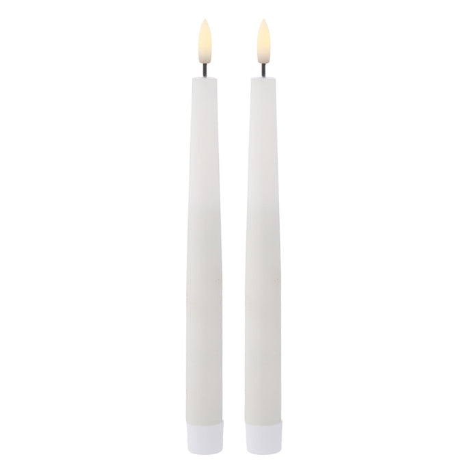 Amalfi Hughe LED Taper Candle Set of 2 White - 24cm
