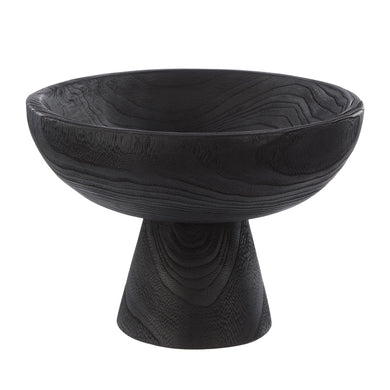 Amalfi Picton Footed Timber Bowl 30x21cm - Black