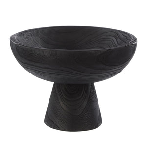 Amalfi Picton Footed Timber Bowl 30x21cm - Black