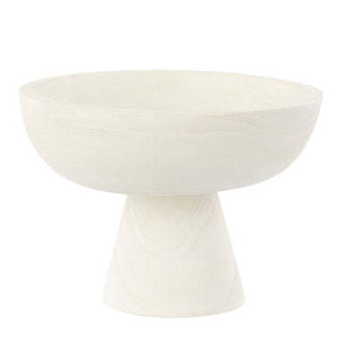 Amalfi Picton Footed Timber Bowl 30x21cm - White