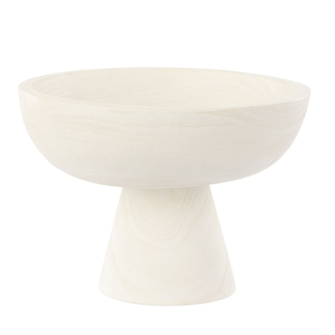 Amalfi Picton Footed Timber Bowl 30x21cm - White