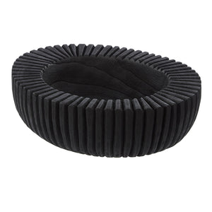 Amalfi Picton Ribbed Timber Bowl 32x26x9cm - Black