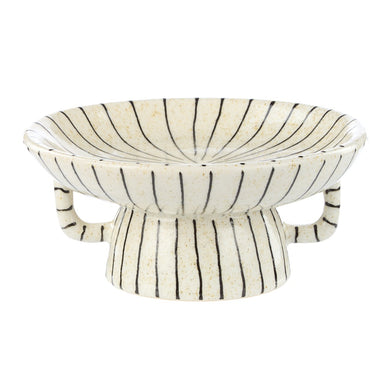 Academy Sabi Stripe Decor Dish Small White & Black - 26x26x12cm