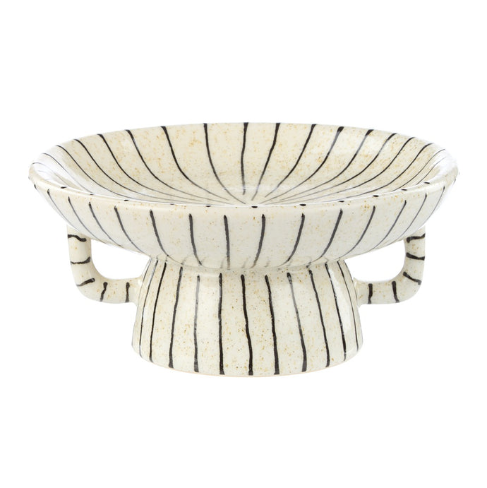 Academy Sabi Stripe Decor Dish Small White & Black - 26x26x12cm