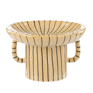 Academy Sabi Stripe Decor Dish Large Beige & Black - 25.5x25.5x16.5cm