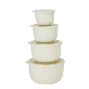 SVNA Stack & Store Deep Set of 4 Bowls 550ml/1L/3.6L - Cream