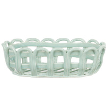 Load image into Gallery viewer, Davis &amp; Waddell Rye Stoneware Oblong Woven Basket Green - 25x15.5x8cm