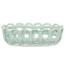 Load image into Gallery viewer, Davis &amp; Waddell Rye Stoneware Oblong Woven Basket Green - 25x15.5x8cm