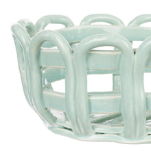 Load image into Gallery viewer, Davis &amp; Waddell Rye Stoneware Oblong Woven Basket Green - 25x15.5x8cm