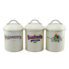 Load image into Gallery viewer, Rojo Cream Canisters - Arnotts, Bushells &amp; Rosella - Set of 3