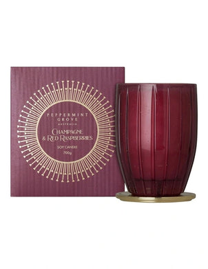 Peppermint Grove Christmas Candle 370g - Champagne & Red Raspberries