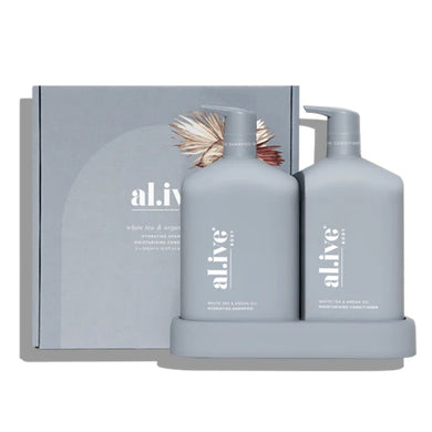 Al.Ive Shampoo & Conditioner Duo 2 x 500ml Bottles -White Tea & Argan Oil