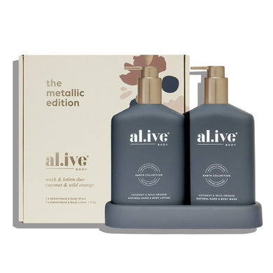 Al.Ive Metallic Edition Hand Duo 2 x 500ml Bottles - Coconut & Wild Orange - ZOES Kitchen