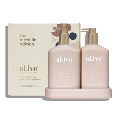 Al.Ive Metallic Edition Hand Duo 2 x 500ml Bottles - Applewood & Goji Berry - ZOES Kitchen