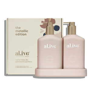Al.Ive Metallic Edition Hand Duo 2 x 500ml Bottles - Applewood & Goji Berry - ZOES Kitchen