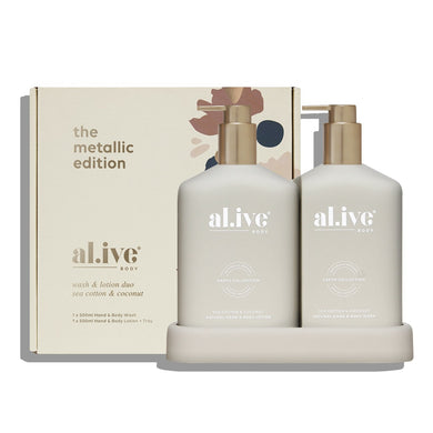 Al.Ive Metallic Edition Hand Duo 2 x 500ml Bottles - Sea Cotton & Coconut - ZOES Kitchen
