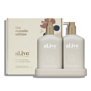 Al.Ive Metallic Edition Hand Duo 2 x 500ml Bottles - Sea Cotton & Coconut - ZOES Kitchen